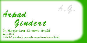 arpad gindert business card