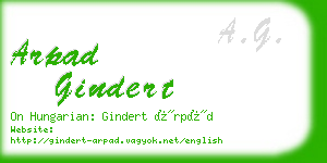 arpad gindert business card